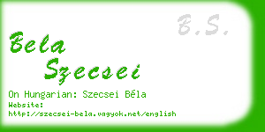 bela szecsei business card